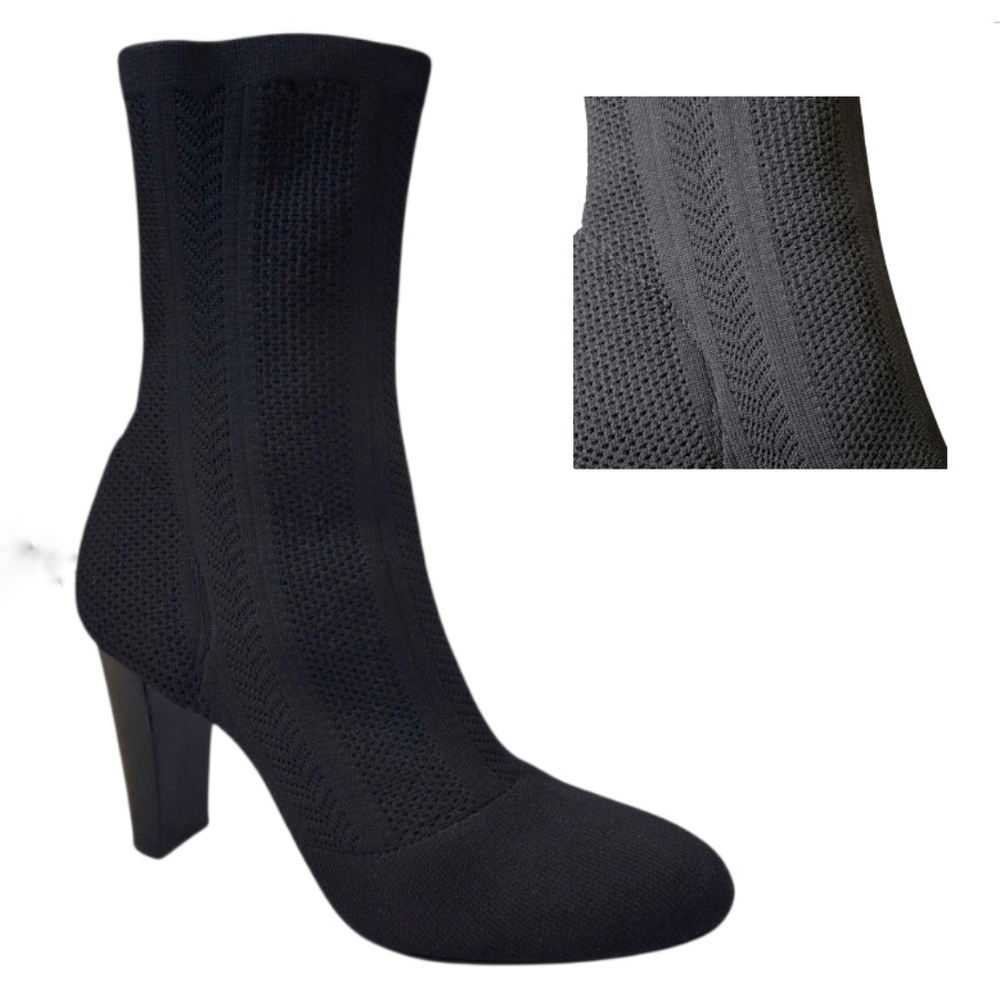 CHARLES by Charles David Shirley Herringbone Knit Booties Sock Boots Stretch 9
